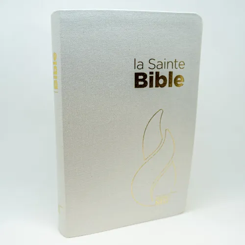 Bible Segond NEG compacte - couverture souple, toile blanche nacrée, tranches or