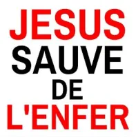Autocollant "Jésus sauve de l'enfer" - Carré 7,5 cm
