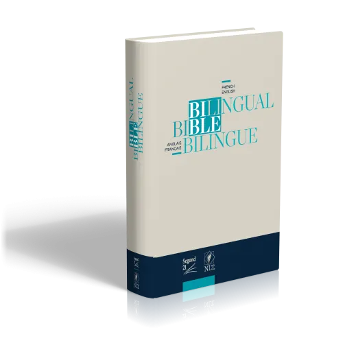 Bilingue français/anglais, Bible, Segond 21/NLT - beige et bleue - couverture rigide