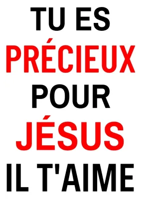 Autocollant "Tu es précieux pour Jésus, Il t'aime" - rectangle vertical 7,5 x 10 cm