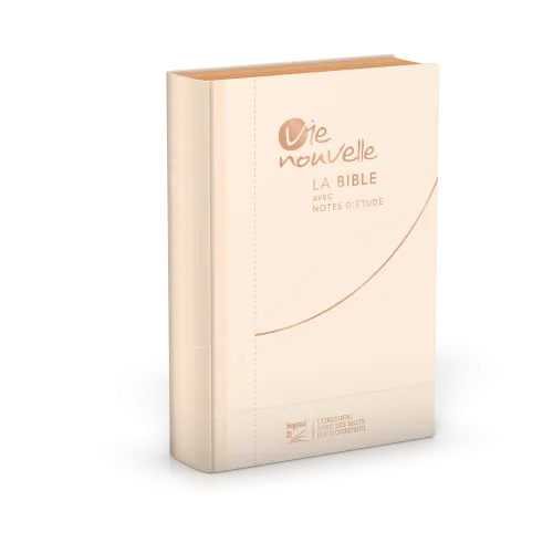 Bible d'étude Vie nouvelle, Segond 21 - Couverture souple, toile beige, tranches or rose