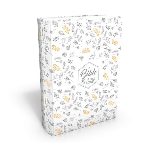 Bible Segond 21 Journal de bord - couverture souple, toilée blanc avec motifs dorés
