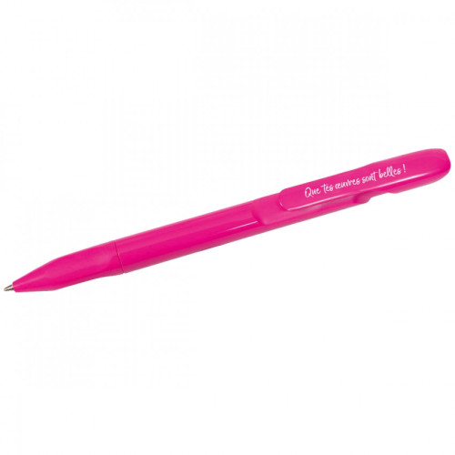 Stylo à bille rose «Que tes œuvres sont belles !»