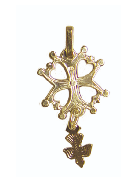 Croix Huguenote en plaqué Or - 15mm