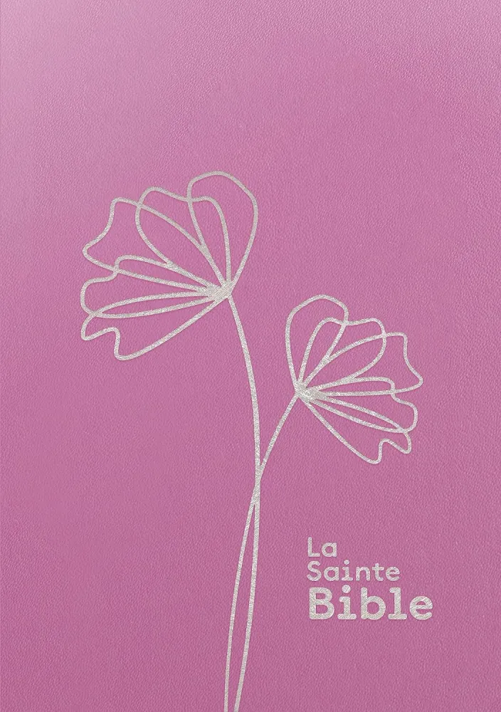 Bible Segond 1910, gros caractères, souple, vinyle rose - 2 rubans marque-pages