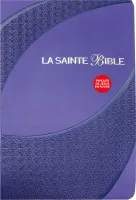 Bible Segond 1910, gros caractères, similicuir violet, onglets, tranche argent - 2 rubans...