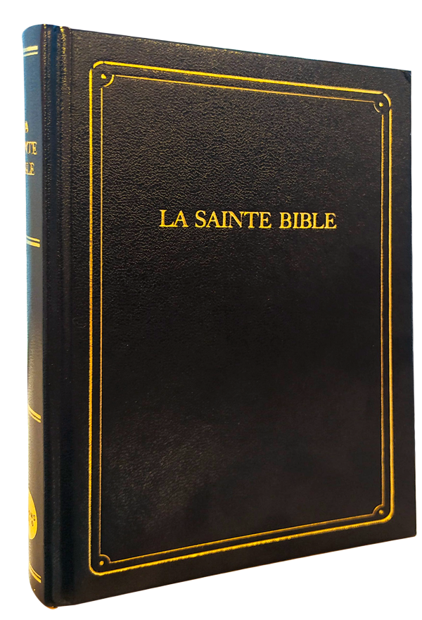 Bible Segond 1910, format miniature - couverture rigide, similicuir noir, onglets, ruban...
