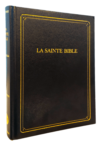 Bible Segond 1910, format miniature - couverture rigide, similicuir noir, onglets, ruban...