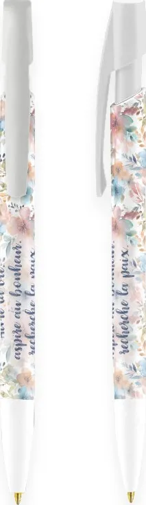 Stylo Motifs floraux pastels "Aime la vie..." Psaumes 34.12-15