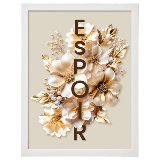 Cadre floral "Espoir" - Format A4