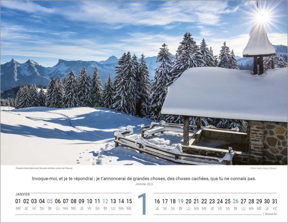 Calendrier Paysages Suisses - Français, Calendrier mural