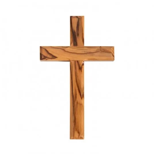 Croix De Poche En Bois D'Olivier 7 Cm - Personnalisable Et Faite Main à Bethléem - Porte-bonheur Chrétien