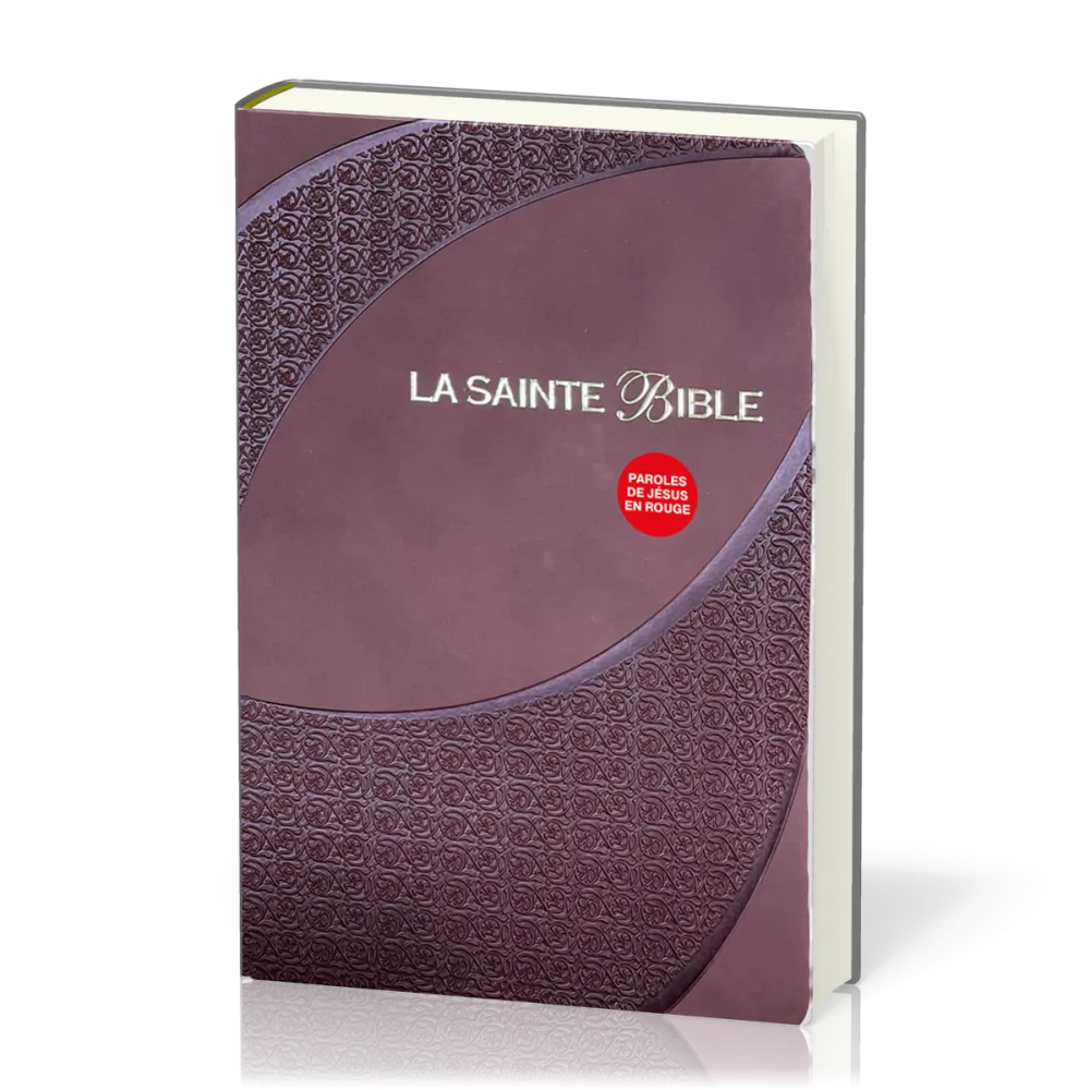 Bible Segond 1910, gros caractères, similicuir brun, onglets, tranche or - 2 rubans marque-pages,...