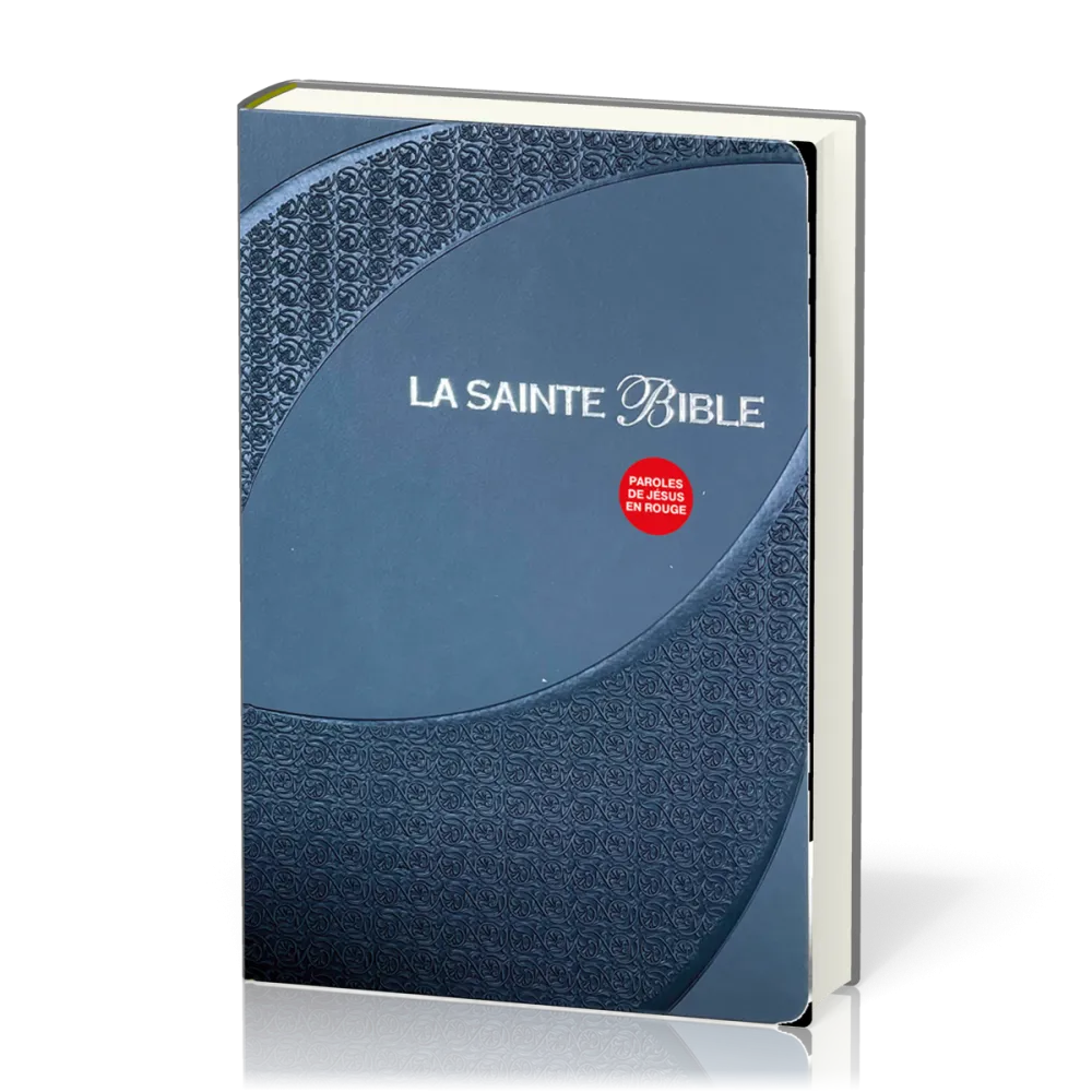 Bible Segond 1910, gros caractères, similicuir gris, onglets, tranche argent - 2 rubans...