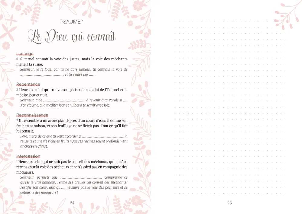 Prier pour nos enfants avec les Psaumes - Journal de prière