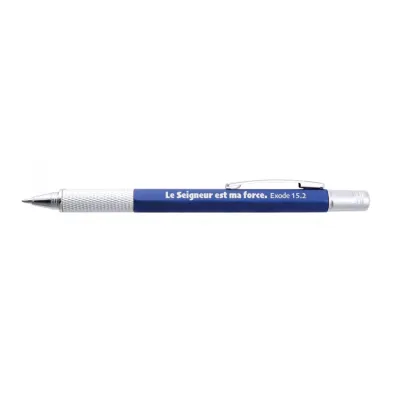 Stylo multi-outil bleu « Le Seigneur est ma force »