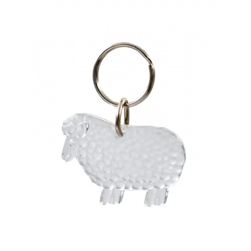 Porte-clé Mouton blanc transparent