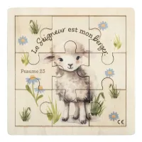 Puzzle en bois Mouton « Le Seigneur est mon berger » Psaume 23