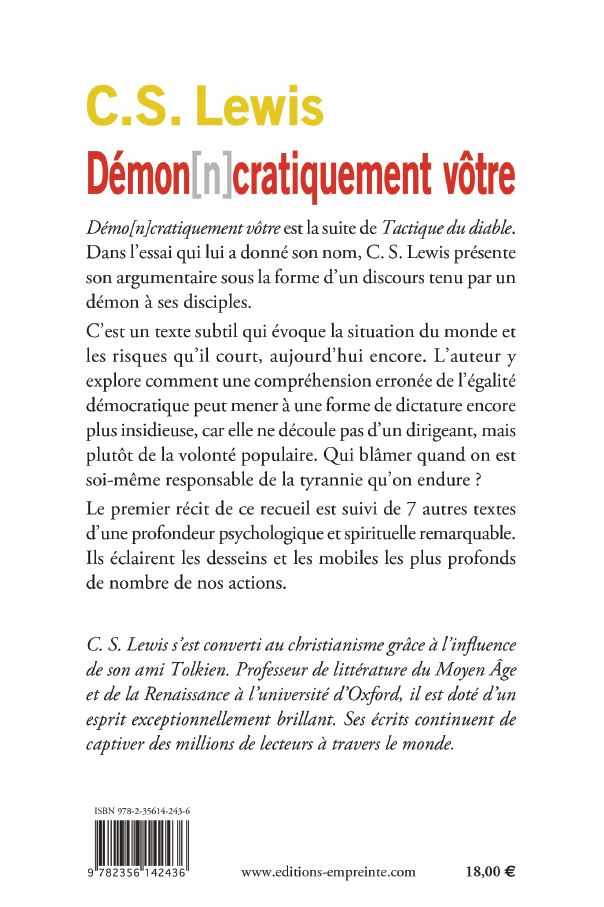 Demo[n]cratiquement vôtre - Screwtape porte un toast et autres textes