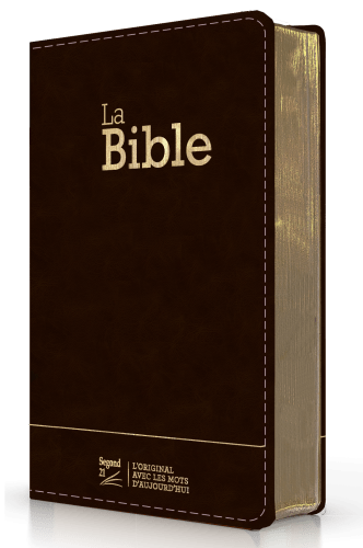 Bible Segond 21 compacte (Premium Style) - couverture semi-rigide cuir anthracite, avec tranches...