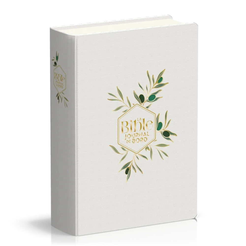 Bible Segond 21 Journal de bord -  couverture souple, toile blanche avec motifs dorés