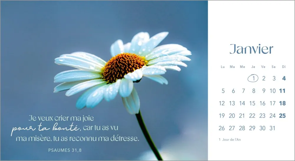 Fleurs avec versets bibliques (Les) - calendrier