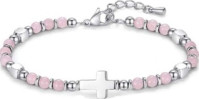 Bracelet de perles "Croix"-Rose