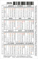 Calendrier format carte de crédit - Motif Chat (Galates 5.1)