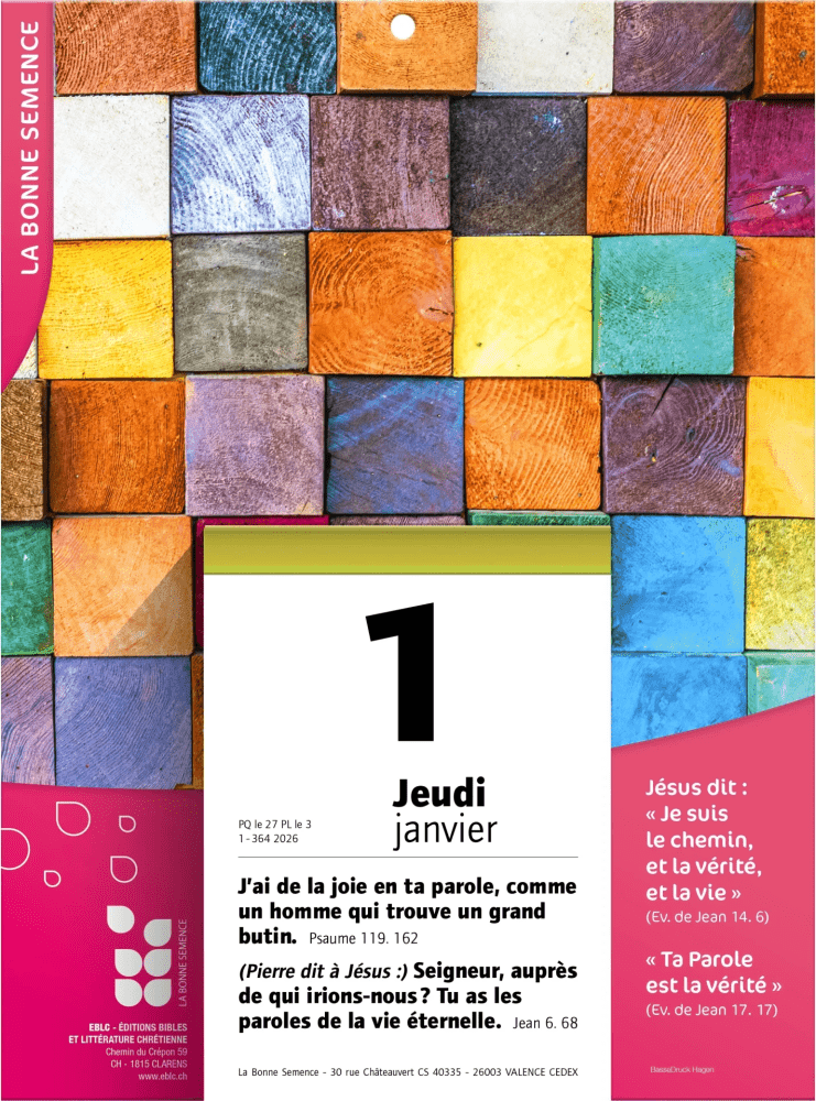 Calendrier La Bonne Semence - mural, à effeuiller, support cartonné