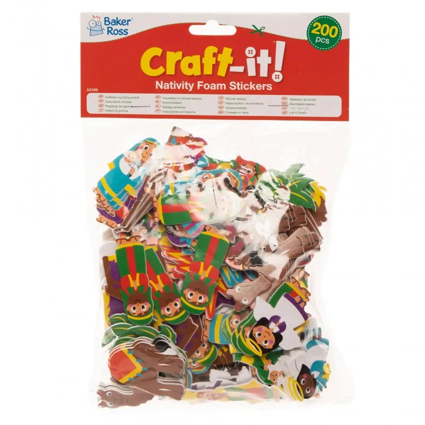 Pack de 200 autocollants en mousse Nativité