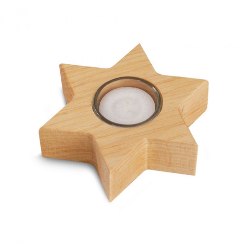 Bougeoir en bois en forme d'étoile