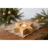 Bougeoir en bois en forme d'étoile