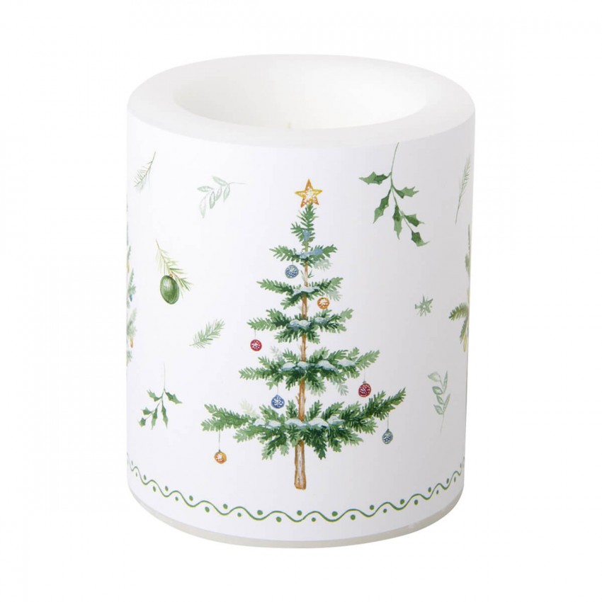 Bougie en cire et photophore sapin de Noël