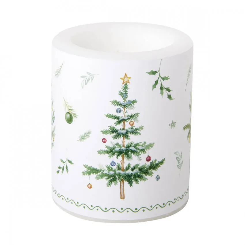 Bougie en cire et photophore sapin de Noël