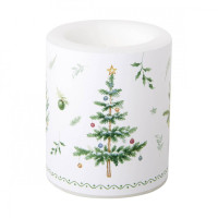 Bougie en cire et photophore sapin de Noël