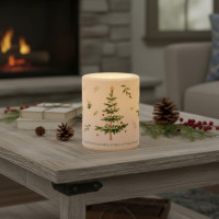 Bougie en cire et photophore sapin de Noël