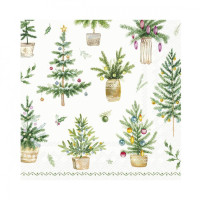 Pack de 20 serviettes sapins de Noël