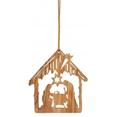 Décoration "crèche" en bois d'olivier