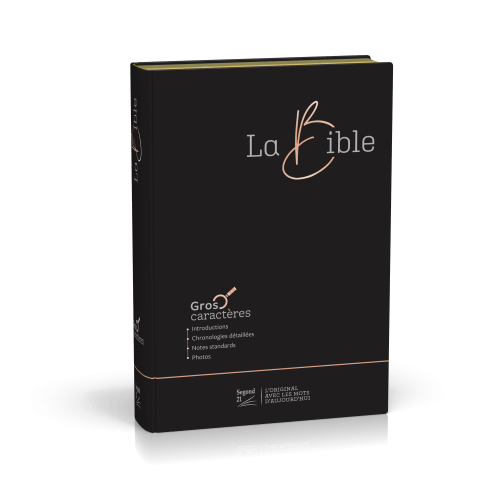 Bible Segond 21, gros caractères, - couverture souple noire fibrocuir