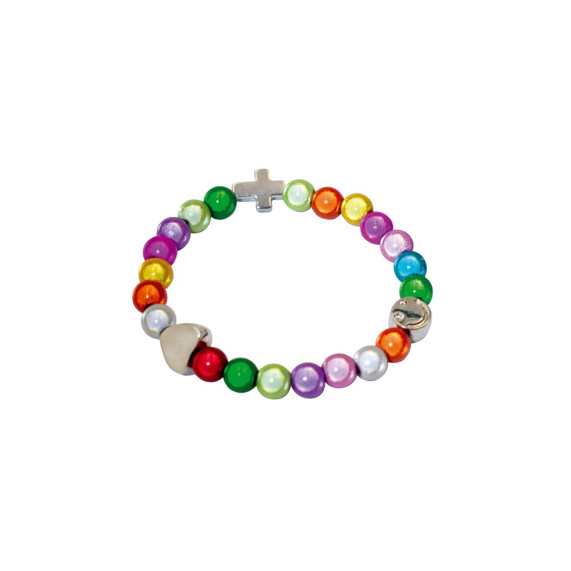 Bracelet perles irisées « Enfant » multicolore