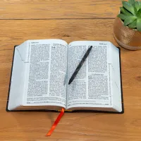 Bible Segond 21, gros caractères - couverture souple noire en fibrocuir, tranche argentée