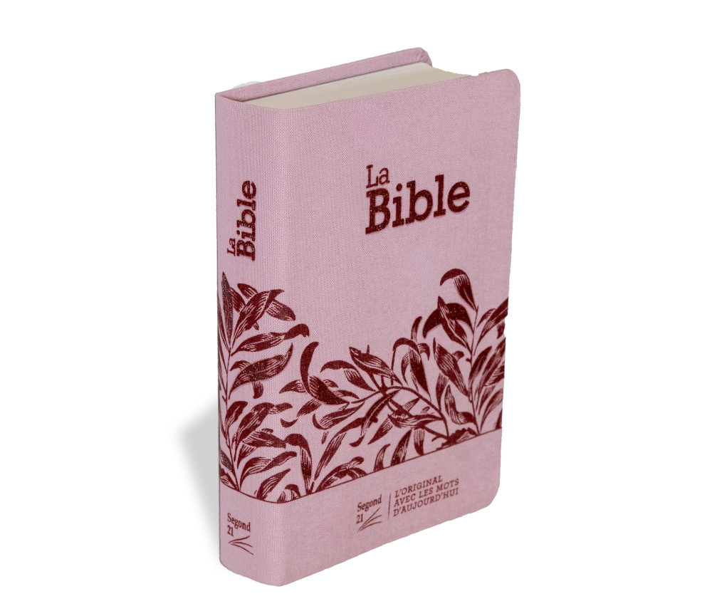 Bible Segond 21 compacte (Premium Style) - couverture souple, toile rose avec paillettes et onglets
