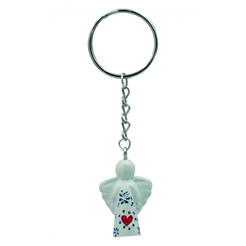 Porte-clés ange gardien « Cœur » naturel