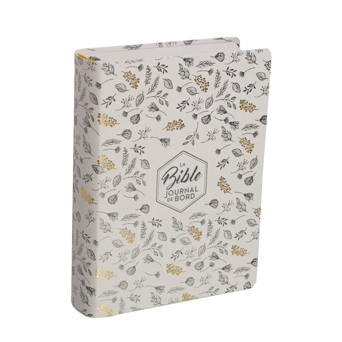 Bible Segond 21 Journal de bord - couverture souple, toilée blanc avec motifs dorés