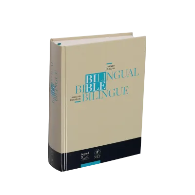 Bilingue français/anglais, Bible, Segond 21/NLT - beige et bleue - couverture rigide