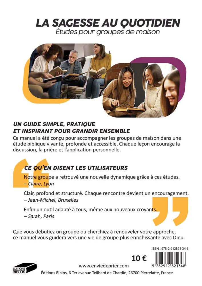Sagesse au quotidien. Manuel animateur (La) - Études pour groupes de maison