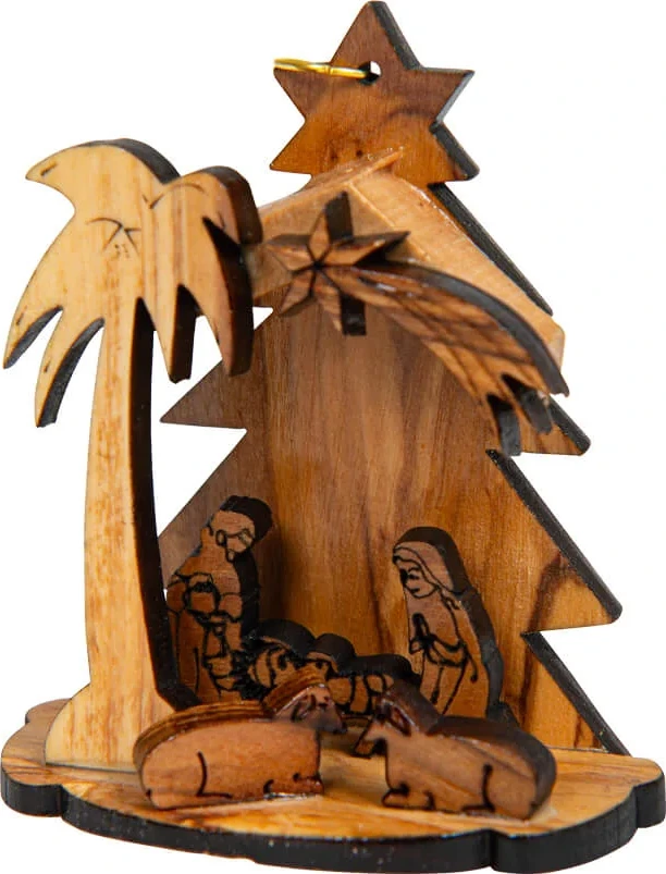 Crèche (petite) en bois d’olivier
