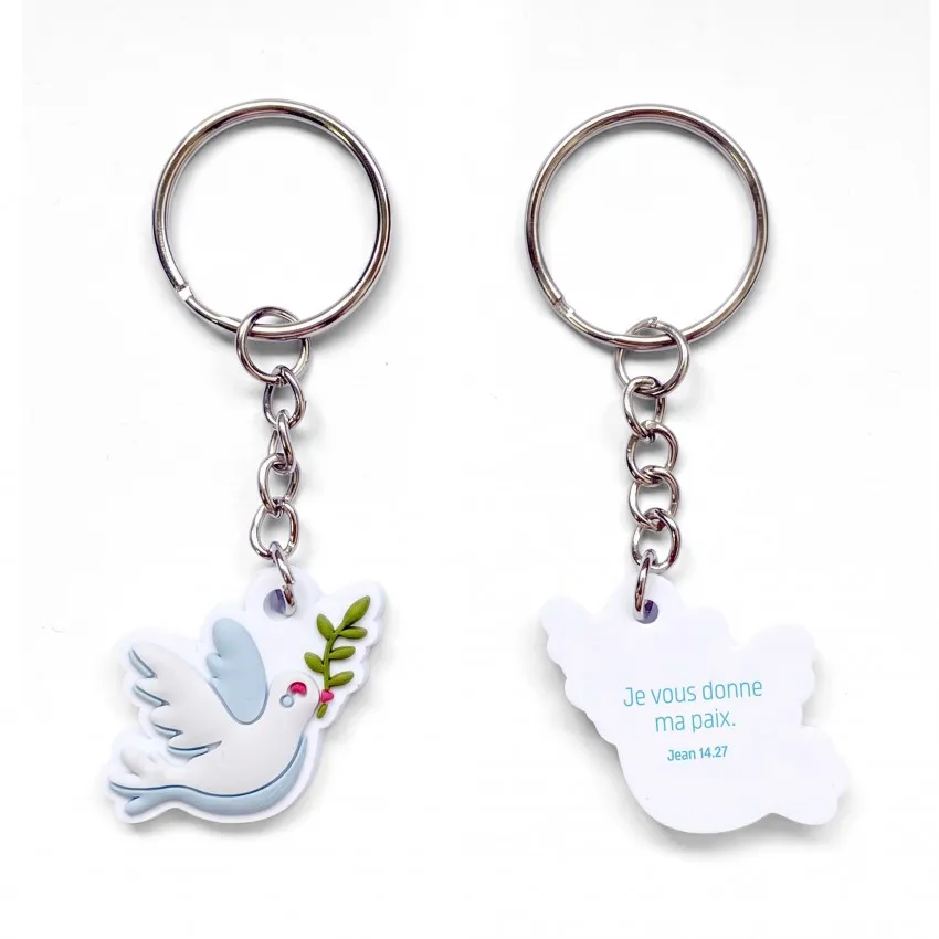 Porte-clé PVC Colombe - Jean 14.27