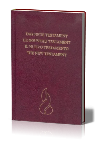 Nouveau testament quadrilingue NEG, allemand/français/italien/anglais - couverture rigide, rouge