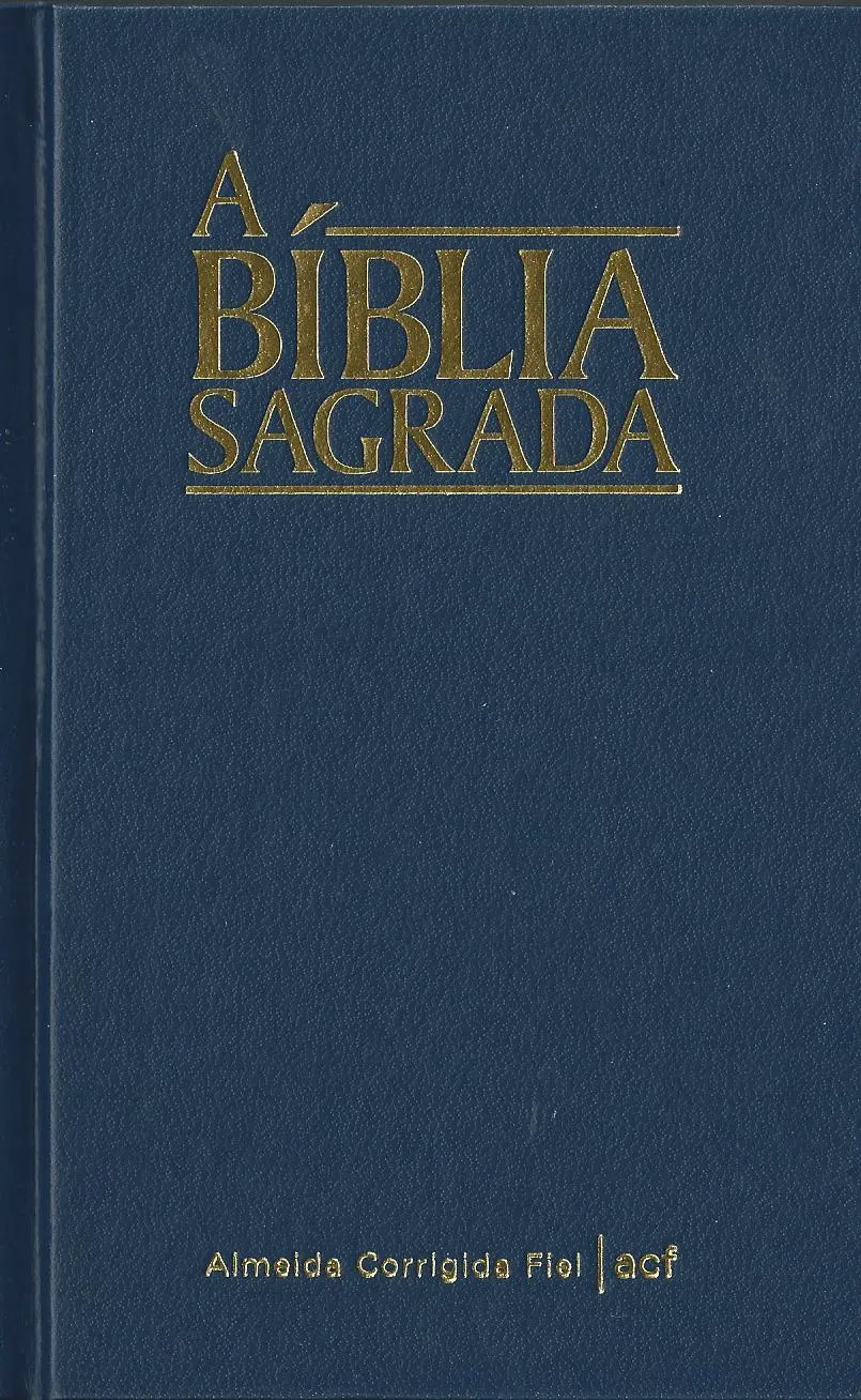 Portugais, Bible Brésilien Almeida Corrigida Fiel, bleue, format moyen